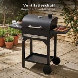 Cheqo® Houtskool Bbq - Barbecue Op Wielen - Houtskool Bbq Met Deksel - Bbq Trolley - Zwarte Houtskool Bbq - Houtskool Grill - Buiten Barbecue — thumbnail 5
