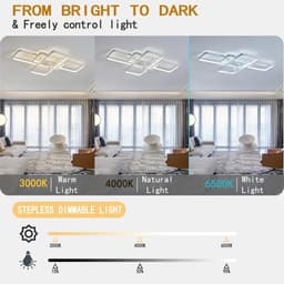 Moderne Rechthoekige Plafondventilator Met LED Verlichting Dimbaar Afstandsbediening Stille Slaapkamer Woonkamer — thumbnail 3