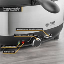 Friteuse met Olie - Compacte Frituurpan - Snelle Snacks Bereiden - Geïsoleerde Mandgreep - 3.5 Liter Capaciteit - Zilverkleurig — thumbnail 2