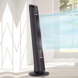 CoolHome CF2203 Design Ventilator Zwart - Torenventilator - Afstandsbediening en Timer - Kolomventilator met Luchtreiniger - Dimbaar LED-scherm - Ventilator Staand — thumbnail 2