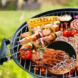 2 x RVS verticale grills - Verticale multi-pins rotisserie - met 14 grillstaven - Zwart — thumbnail 3