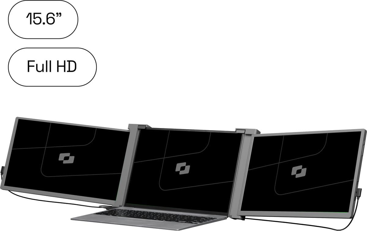 Screenmate® Expand Portable Monitor 15,6” - Portable Monitor Full HD + HDR - Draagbare Monitor met Beschermhoes - Extra Scherm Laptop - Draagbaar Beeldscherm - Grijs — afbeelding 1