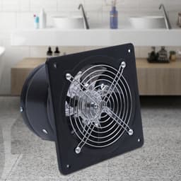 150mm afzuigventilator - met 7-bladige ventilator - zwart - hoog vermogen - zelfsluitende terugslagklep — thumbnail 1