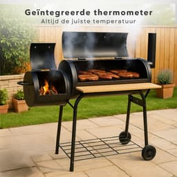 Cheqo® Houtskool Barbecue - BBQ - Smoker Barbecue Grill - Rookoven - 2-in-1 Barbecue en Smoker - Houtskool — thumbnail 3