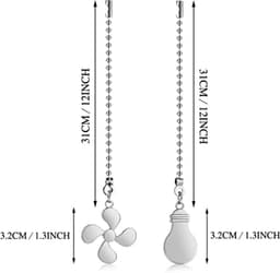 2 Stuks Plafond Ventilator Trekketting - Zilver — thumbnail 1