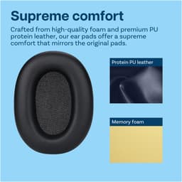 Vervangende Oorkussens voor Sony WH-1000XM6 Noise Cancelling Hoofdtelefoon van MMOBIEL - Memory Foam en Protein PU Koptelefoon Oorkussens - Noise Isolation Earpads – Zwart — thumbnail 4