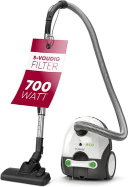 Stofzuiger met Zak - 700 Watt - RVS Telescoopbuis - Microfilter - Wit/Grijs — thumbnail 1