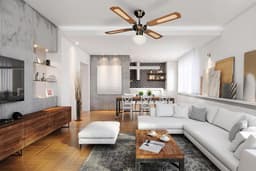 Plafondventilator 107 cm - Bruin met 3 Snelheden en Verlichting — thumbnail 4