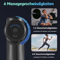Draagbaar Mini Spiermassagepistool met 6 Snelheden en 4 Massagekoppen voor Spierpijn Verlichting — thumbnail 2