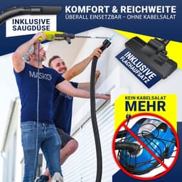 Industriële nat-droog stofzuiger 2300 W | Roestvrij staal | Blijfblazer | 30 liter reservoir | Push & Clean | Zakloos — thumbnail 4
