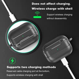 Telestore - Hoesje geschikte voor AirPods Pro 3 - TPU carbon hoesje Beschermhoes - Shockproof AirPods Pro 3 Cover - AirPods Pro 3 Hoesje - Geschikt voor Apple Airpods Pro 3 - transparant - carbon TPU cover — thumbnail 3