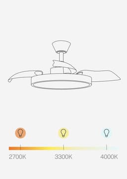 CREATE - Plafondventilator 40W stil met intrekbare bladen met licht - Ø108cm - Zwart- WIFI + Afstandsbediening - WIND CLEAR STUDIO — thumbnail 2