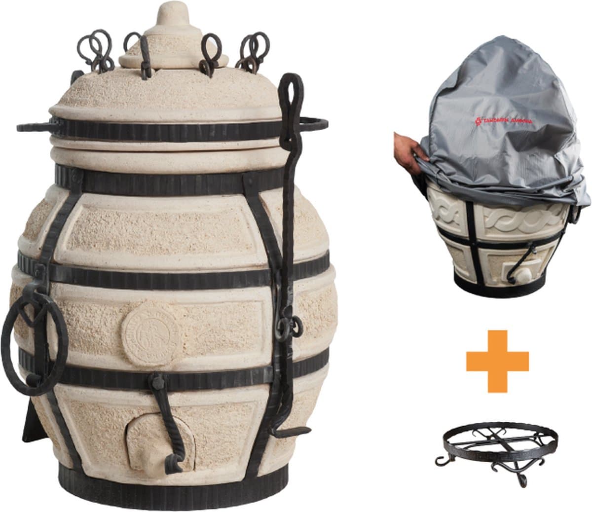 Keramische tandoor Don Sarmat - Multifunctionele Houtoven BBQ - Voor de Fijnproever! *** Met klapdeksel, beschermhoes EN onderstel — afbeelding 1
