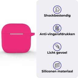 Hoesje - Geschikt voor Apple AirPods 4 - Siliconen Hoes met Clip - Silicone Case Cover - Roze — thumbnail 3