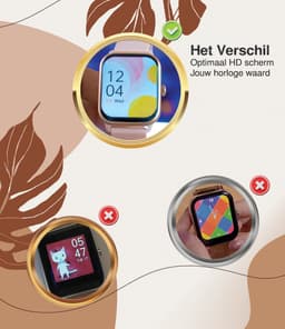 New Quint Smartwatch - Full HD Touchscreen 1.9" - Met Belfunctie - Smartwatch Dames & Heren- Luxueus-Nonchalant Design - iOS en Android - Stappenteller en Hartslagmeter - Lange Batterijduur - MineralBlack / Zwart - Nederlandstalig — thumbnail 5