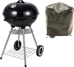 Ronde kogelbarbecue met deksel en asvanger zwart - 43 x 33 cm - houtskool bbq — thumbnail 3