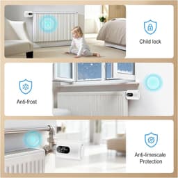 Radiator Thermostaat - Slimme Kraan - Energie Besparen - App Bediening - ±1 Graad Nauwkeurig - Wit — thumbnail 4