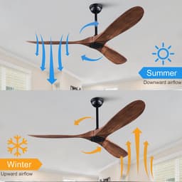 HAUSS SPOLE Ventilator – 60 Inch Zonder Licht Met Afstandsbediening – ABS – Zwart En Donker Walnoot – Voor Slaapkamer Terras En Woonkamer — thumbnail 3