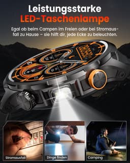 FOSMET Smartwatch Heren - Stappenteller - 1500mAh Heren Militaire Smartwatch - 1.91" AMOLED Groot Display - IP68 Waterdicht - Fitness Tracker met Hartslagmeter - SpO2 - Slaapmonitor - 150+ Sportmodi - Belfunctie - Geschikt voor Android en iOS — thumbnail 5