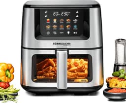 ROMMELSBACHER FRH 1850 Heteluchtfriteuse XXL, 7,5 liter, 10 programma's, 1570-1870 W, keramische PFAS-vrije anti-aanbaklaag, LED-touchscreen, kijkvenster met binnenverlichting — thumbnail 1