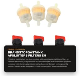 Brandstofgastank Afsluiter - Set met 3 Brandstoffilters - 3 Afsluitkleppen - 6 Klemmen - Duurzaam Kunststof - Eenvoudig te Installeren - Brandstofklep — thumbnail 1