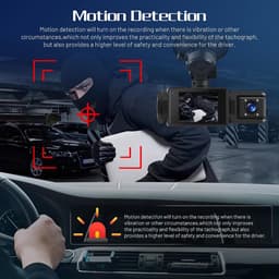 Dash Cam Auto - 3 Kanaals Recorder - Veiligheid Onderweg - Full HD 1080P - 2 Inch Scherm - Zwart — thumbnail 3