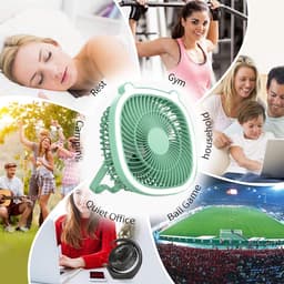 Oplaadbare campingventilator met led-lantaarn – draagbare ventilator voor tenten en buiten — thumbnail 2