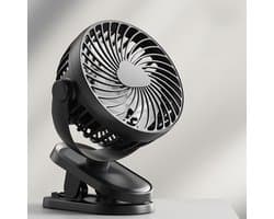 USB-ventilator, draagbare mini-ventilator met clip en 3 snelheden