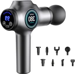 Massagepistool - Spierherstel Apparaat - Spierontspanning - 99 Snelheden 9 Koppen - 800g Gewicht - Zwart — thumbnail 1