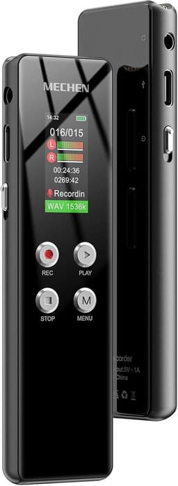 64 GB Voice Recorder - Dictafoon en Opname Apparaat met 1536 kbps HD-Opname, Spraakactivatie en Eén-Klik-Opname, USB-C Spraakrecorder met MP3-Speler, Afluisterapparatuur voor Interviews, Lessen en Vergaderingen — thumbnail 1