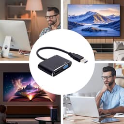 USB naar HD Adapter - Kabel Converter - Scherm Uitbreiden - Plug en Play - 1080P Full HD - Zwart — thumbnail 3
