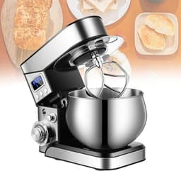Keukenmachine - Mixer Hulp - Bakken Thuis - 6 Snelheden - 5.5 Liter - Roestvrij Staal — thumbnail 1