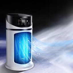 Draagbare Airco - Torenventilator - Mobiele Aircooler - Ventilator Staand - Tower Fan - met Nevelkoeling & Timer - 6 Snelheden - 300 ml - USB - Persoonlijke Koeler - Voor Slaapkamer & Woonkamer & Kantoor — thumbnail 2