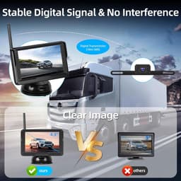 Draadloze achteruitrijcamera kit met 4,3 inch IPS achteruitkijkcameramonitor - Waterdichte IP69 nachtzicht achteruitrijcamera voor auto vrachtwagen camper aanhanger — thumbnail 5