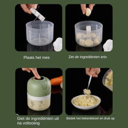 Elektrische Keukenmachine - Knoflookhakker Groentehakker - Maaltijden Bereiden - Draadloos Oplaadbaar - 250 ml - Cyaanblauw — thumbnail 4