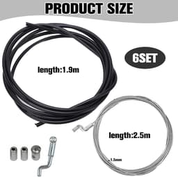 Grasmaaier gaskabel Ø 1,5 mm - inclusief Z-eindstuk en mantel - universele bowdenkabel - complete reparatieset - SnelShoppen — thumbnail 5