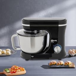 Keukenmachine 3-in-1 - Mixer Standmixer - Bakken en Koken - Krachtige Koperen Motor - 4.5 Liter - Zwart — thumbnail 3