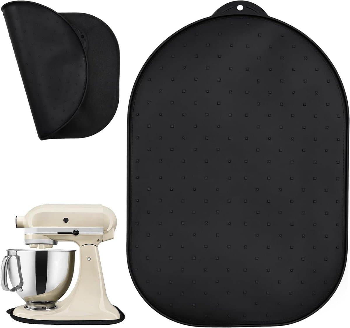 Keukenmixer Glijmat - Mixer Onderlegger - Apparaten Verplaatsen - Dubbelzijdig Ontwerp - 40 x 27 cm - Zwart — afbeelding 1