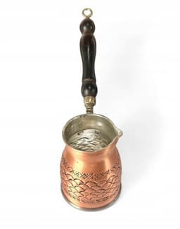 Turkse koperen koffiepot (Cezve) - Handgemaakt, 400 ml, inductie — thumbnail 3