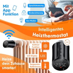 Slimme WiFi Radiatorthermostaat Set van 3 met App en Spraakbediening — thumbnail 5
