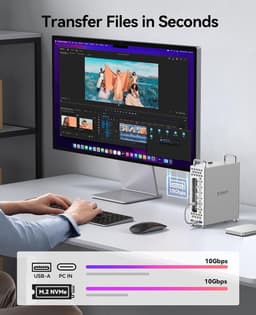 Externe SSD - Opslagstation Datadrager - Bestanden Opslaan - Compact Design - 2TB - Zilver — thumbnail 3