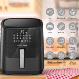 Heteluchtfriteuse XXL - Grote friteuse - Gezond koken - Keramische coating - 65 Liter - Zwart — thumbnail 2