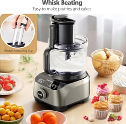Multifunctionele Keukenmachine - Voedselverwerker Blender - Culinaire Bereidingen - 11-in-1 Accessoires - 25 Liter Kom - Zwart Grijs — thumbnail 3