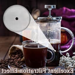 6 stuks vervangende filter-mesh-schermen voor cafetière, herbruikbaar RVS French press-filter voor 8 kopjes koffie, ideaal voor 1000 ml koffiezetapparaten — thumbnail 4