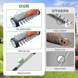 SnelShoppen - Handmatige Scharifier met Wielen, 165 cm Handvat, Tuinaerator, Metalen Tuinschraper, Verstelbare Scharifier voor een Gezonde Grasmat — thumbnail 2
