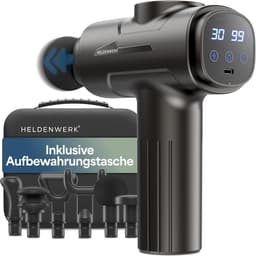 Thijox - Massagepistool met 6 Massagekoppen, 30 Snelheden, USB-C, LCD-Touchscreen - Spiermassageapparaat voor Diepe Weefselmassage (Grijs) — thumbnail 1