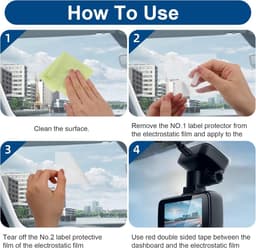Electrostatische films voor dashcam - 8 stuks - transparant - weersbestendig en herbruikbaar - ShopVlot — thumbnail 4