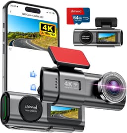 Dashcam voor auto - Zwart - 1,47 inch scherm - 4K Ultra HD met WiFi en 170° Groothoeklens - Voor optimale veiligheid onderweg — thumbnail 1