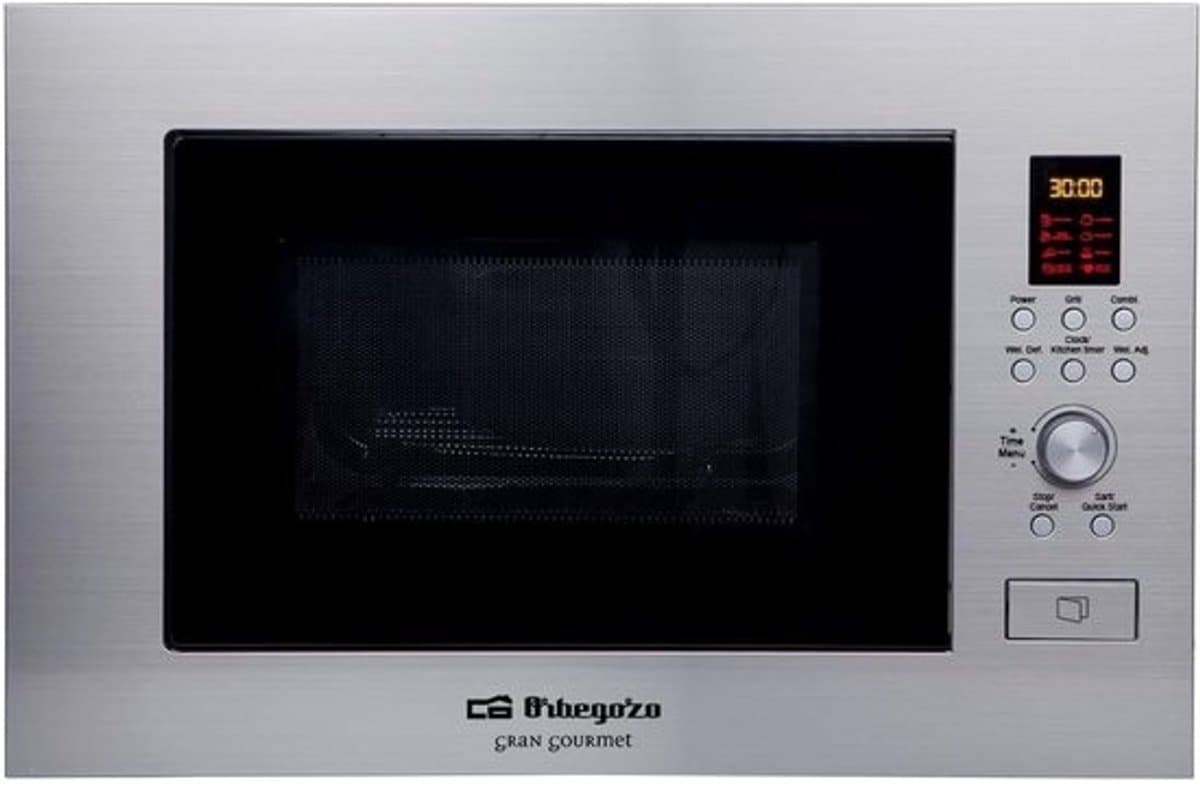Inbouw Magnetron - Grillfunctie Oven - Snel Maaltijden Bereiden - Roestvrij Staal - 23 Liter - Zilver — afbeelding 1