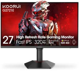 KOORUI G2721E 27 Inch Gaming Monitor - 320Hz Fast IPS PC Monitor - 1ms - HDR400 - 98% DCI-P3 - HDMI 2.1 & DisplayPort 1.4 - Zwart — thumbnail 1